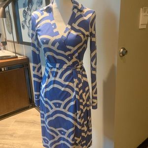 DVF periwinkle blue and white long sleeve
